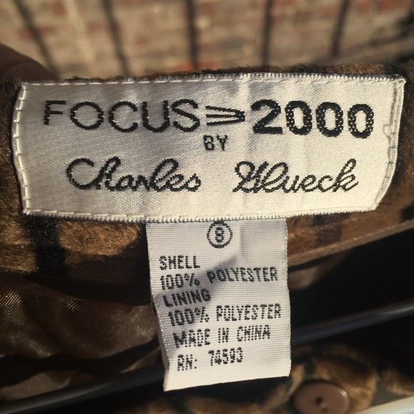 WOMENS FOCUS 2000 SEXY ANIMAL PRINT PARTY HOLIDAY PANTS BLACK BROWN TAN 8 - Picture 4 of 4